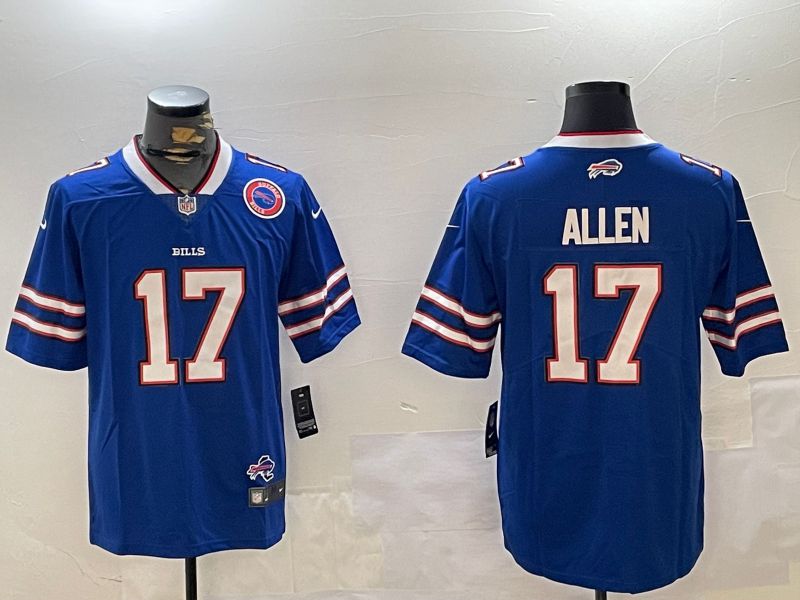 Men Buffalo Bills #17 Allen Blue Second generation 2024 Nike Limited NFL Jersey style 3